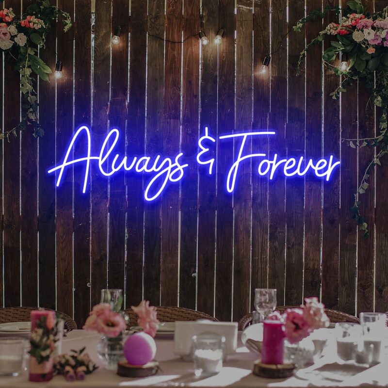 Neon Sign - Always And Forever Wedding Neon Light - blue
