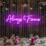 Neon Sign - Always And Forever Wedding Neon Light - purple