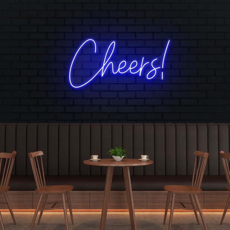 Neon Sign - Cheers Neon Light - blue