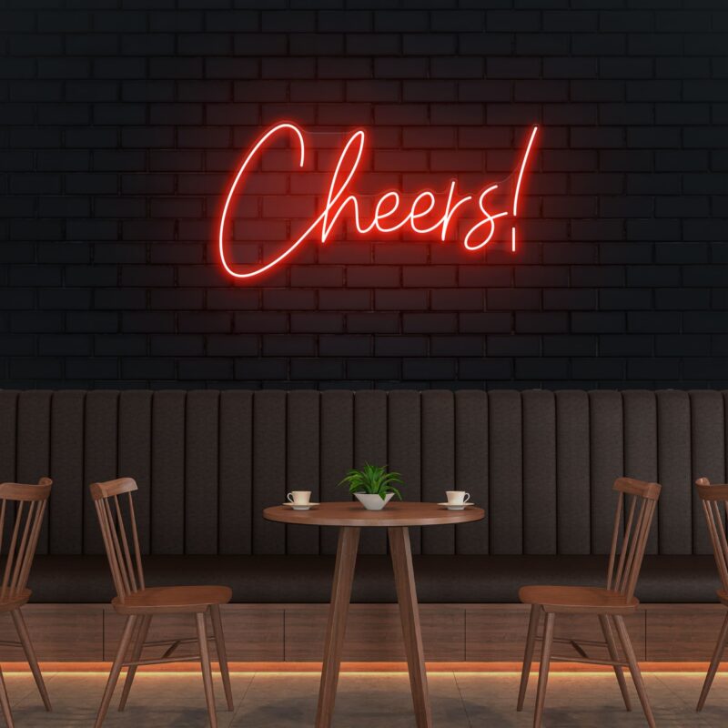 Neon Sign - Cheers Neon Light - red