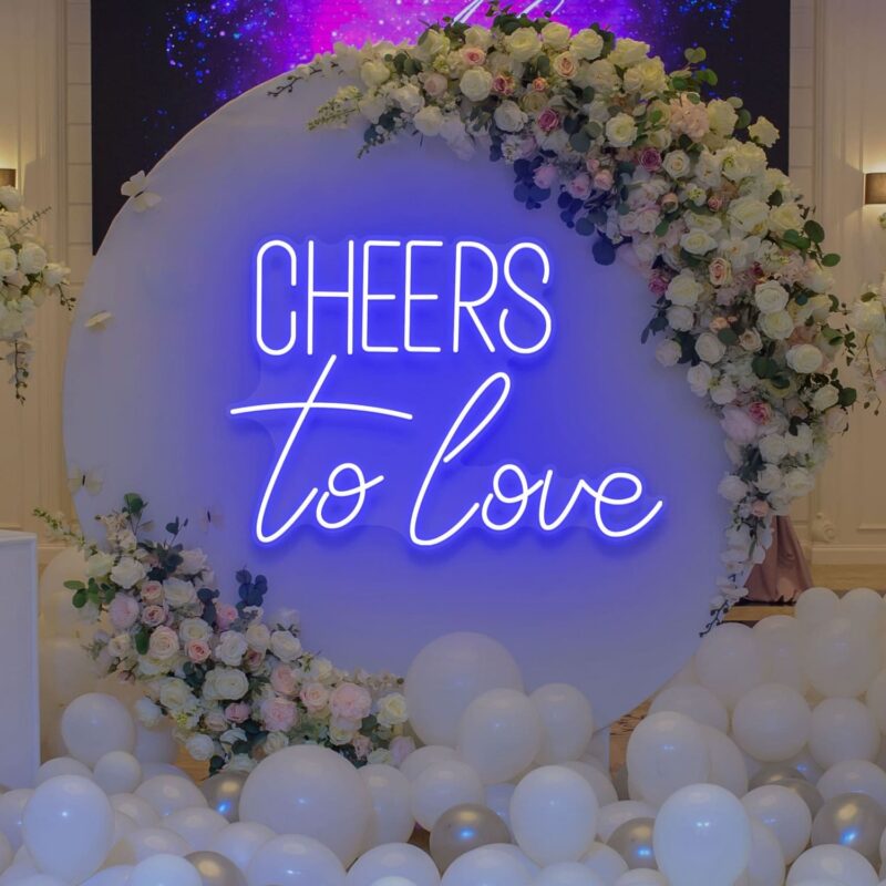 Neon Sign - Cheers To Love Wedding Neon Light - blue