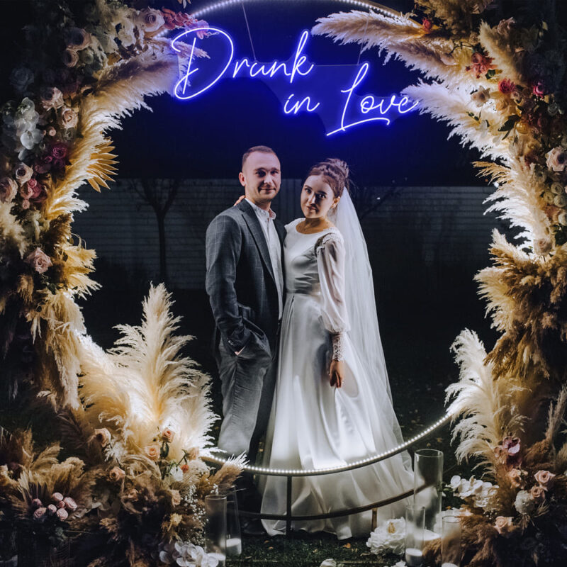 Neon Sign - Drunk In Love Wedding Neon Light - blue