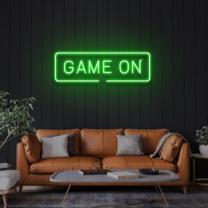 Neon Sign - Game On LED Neon Sign - green