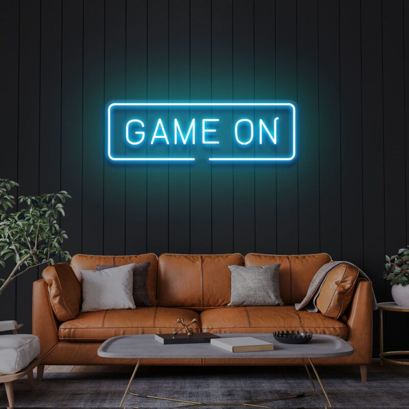 Neon Sign - Game On LED Neon Sign - lightblue