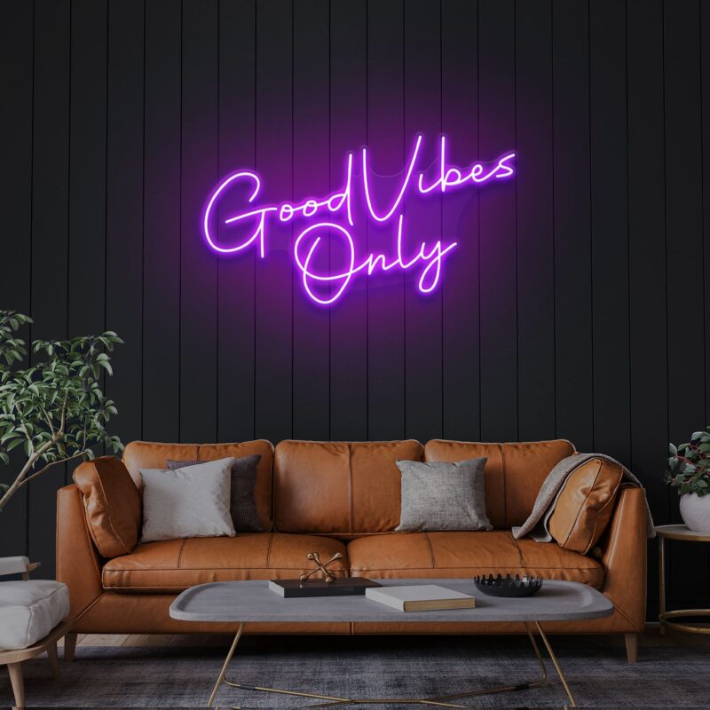 Neon Sign - Good Vibes Only LED Neon Sign - purple