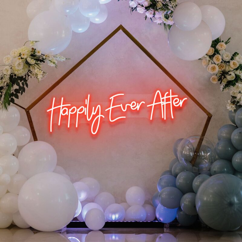 Neon Sign - Happily Ever After Weding LED Neon Sign - red