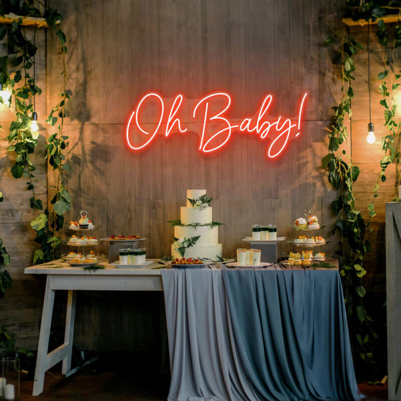 Neon Sign - Oh Baby Neon Light - red