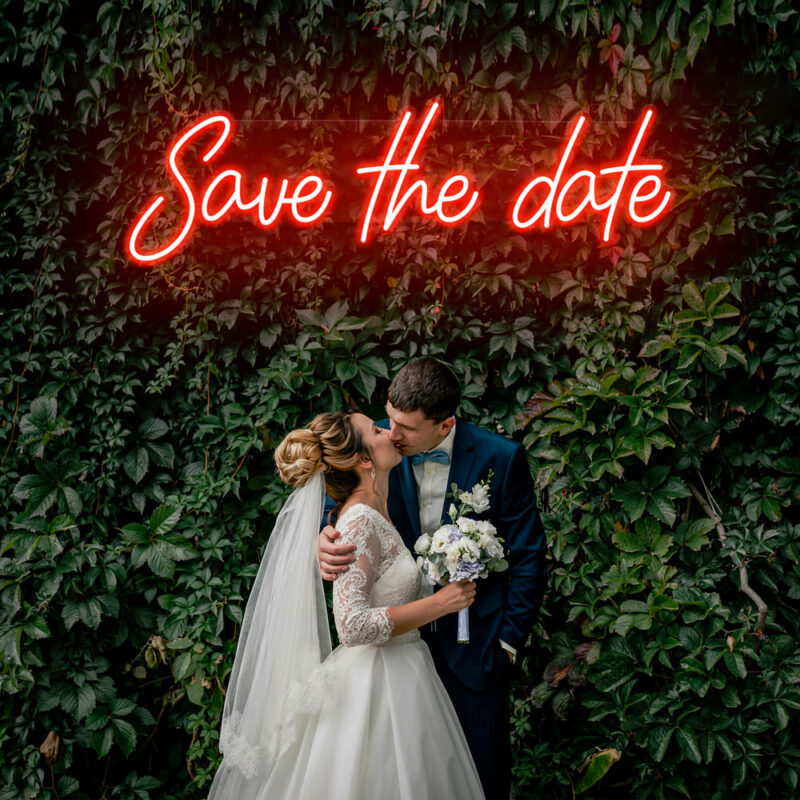 Neon Sign - Save The Date Wedding Neon Light - red