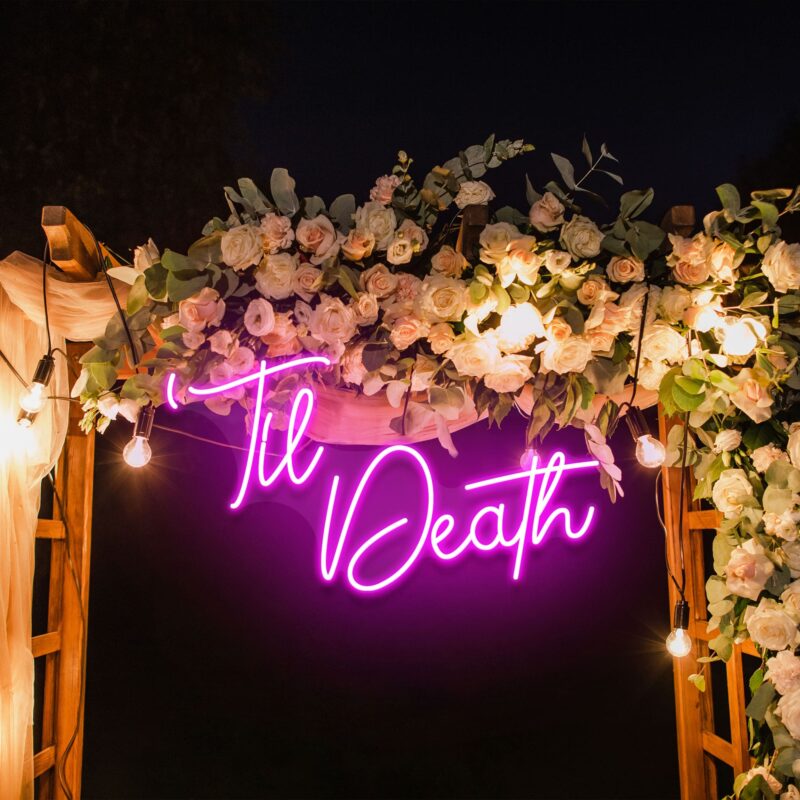 Neon Sign - Til Death Wedding Neon Light - pink