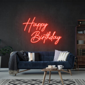 Neon Sign - Happy Birthday LED Neon Sign - red