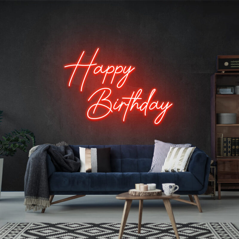 Neon Sign - Happy Birthday LED Neon Sign - red