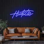 Neon Sign - Hustle LED Neon Sign - blue