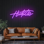 Neon Sign - Hustle LED Neon Sign - purple