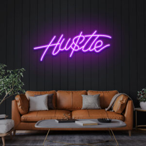 Neon Sign - Hustle LED Neon Sign - purple