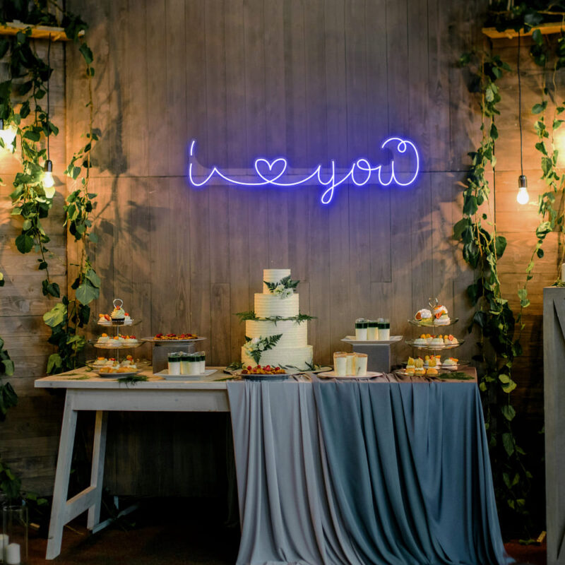 Neon Sign - I Love You LED Neon Sign - blue