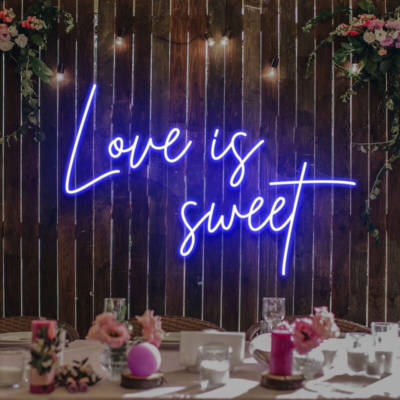 Neon Sign - Love Is Sweet LED Neon Sign - blue