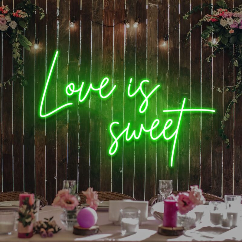 Neon Sign - Love Is Sweet LED Neon Sign - green