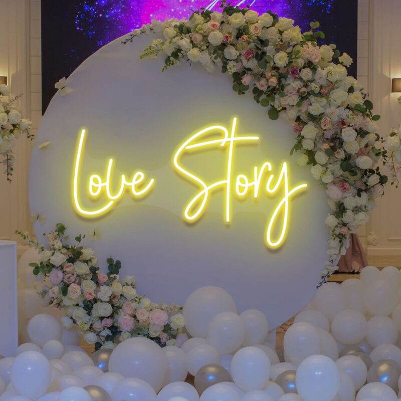 Neon Sign - Love Story LED Neon Sign - yellow