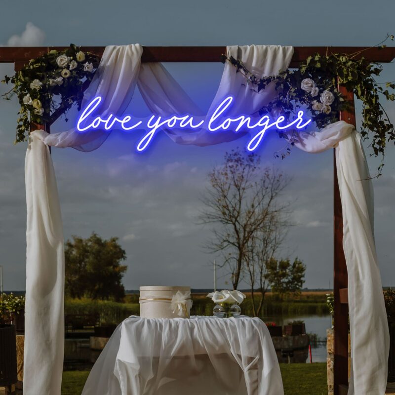 Neon Sign - Love You Longer LED Neon Sign - blue