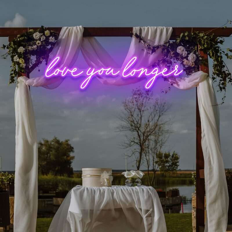 Neon Sign - Love You Longer LED Neon Sign - purple
