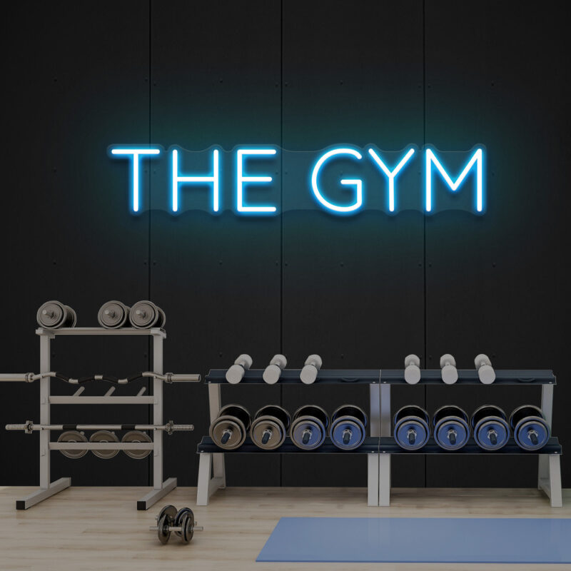 Neon Sign - The GYM LED Neon Sign - lightblue