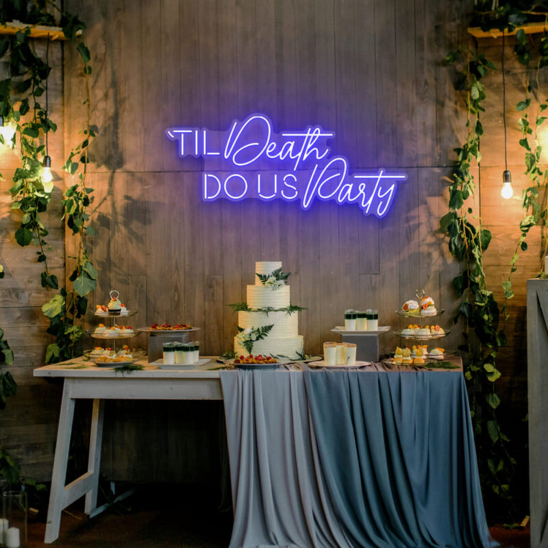 Neon Sign - Til Death Do Us Party LED Neon Sign - blue