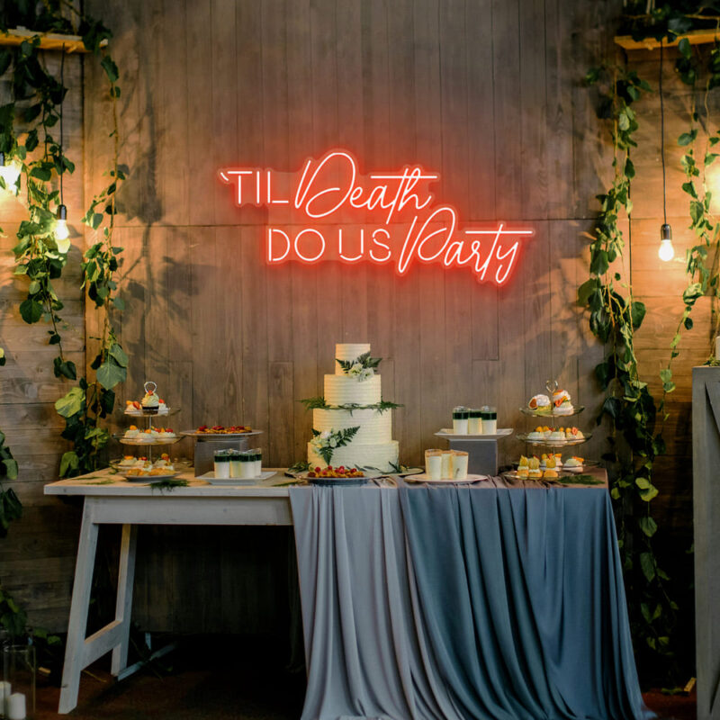 Neon Sign - Til Death Do Us Party LED Neon Sign - red