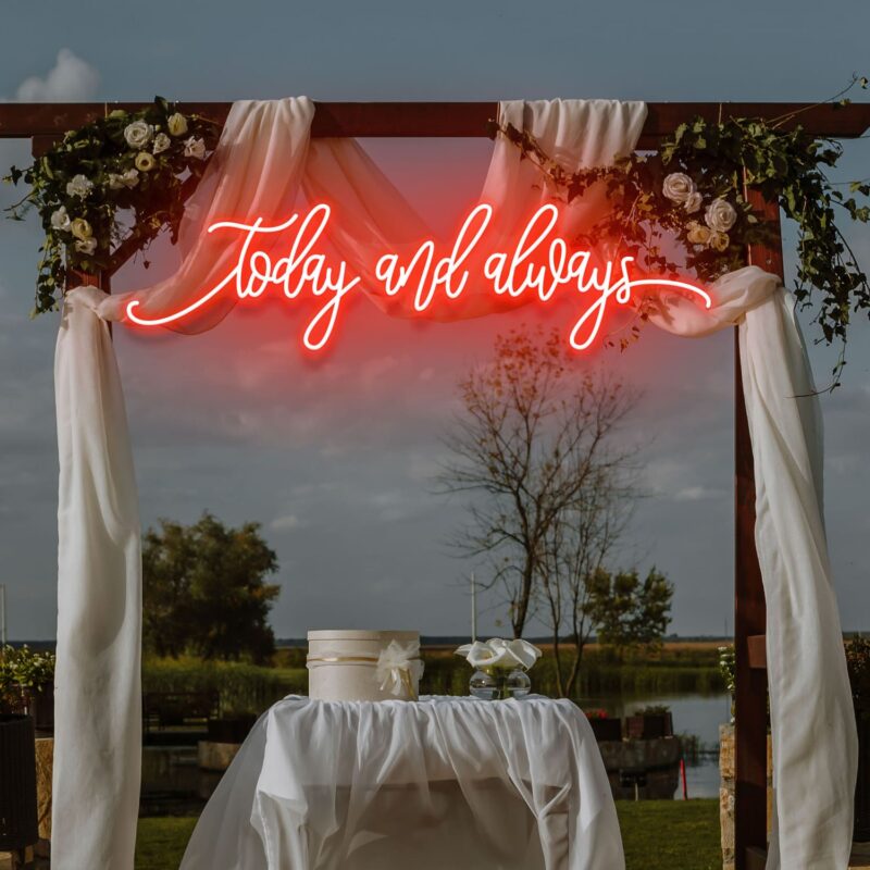Neon Sign - Today And Always LED Neon Sign - red