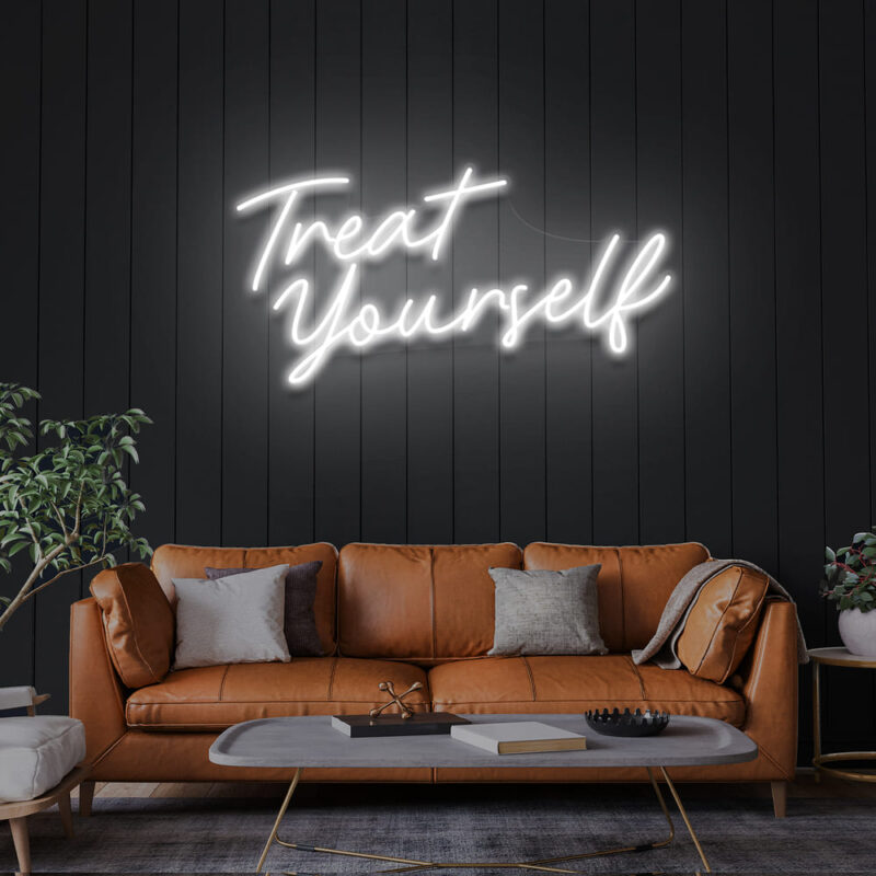 Neon Sign - Treat Your Self LED Neon Sign - white