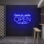 Neon Sign - We Are Open LED Neon Sign - blue