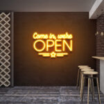 Neon Sign - We Are Open LED Neon Sign - orange