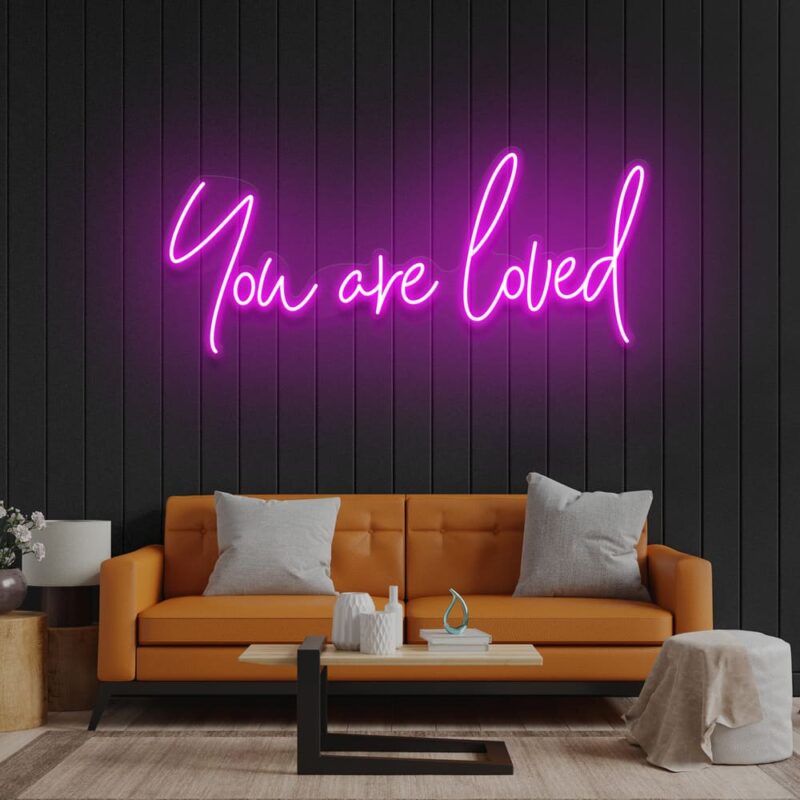 Neon Sign - You Are Loved LED Neon Sign - pink