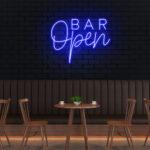 Neon Sign - Bar Open LED Neon Sign - blue