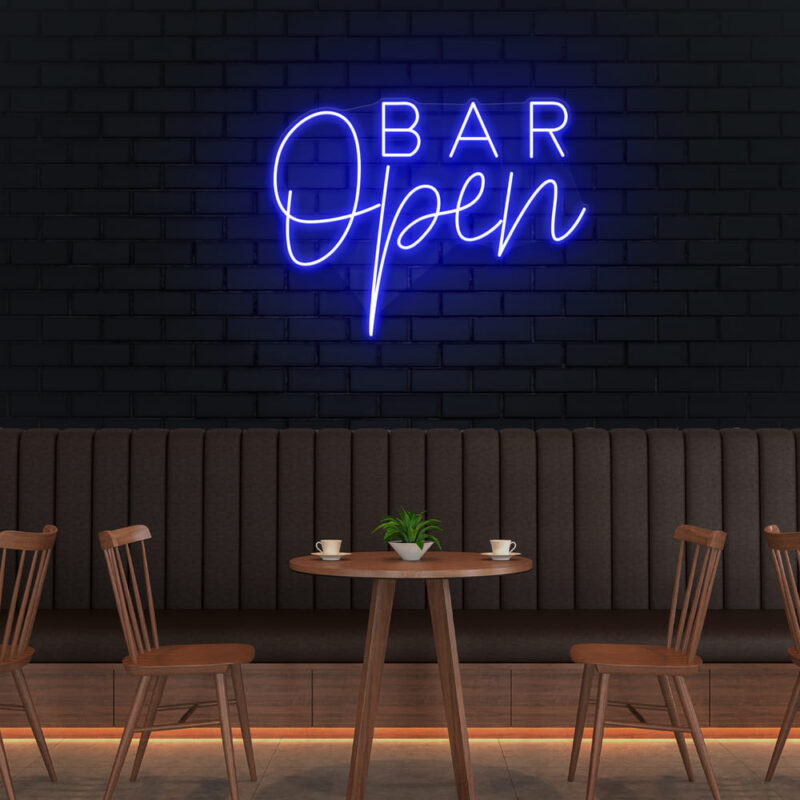 Neon Sign - Bar Open LED Neon Sign - blue
