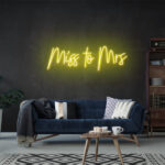 Neon Sign - Miss To Mrs LED Neon Sign - yellow