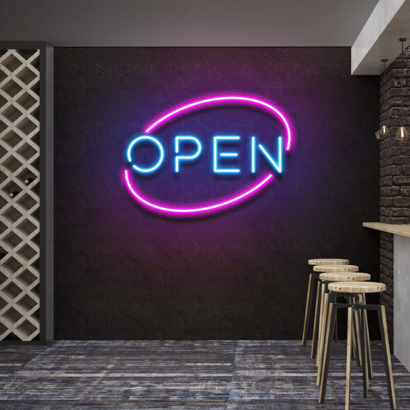 Neon Sign - Open Oval LED Neon Sign - multicolor