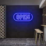 Neon Sign - Round Open LED Neon Sign - blue