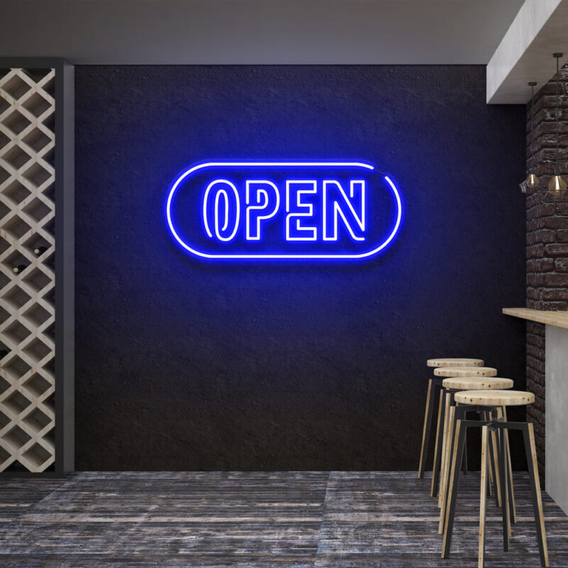 Neon Sign - Round Open LED Neon Sign - blue