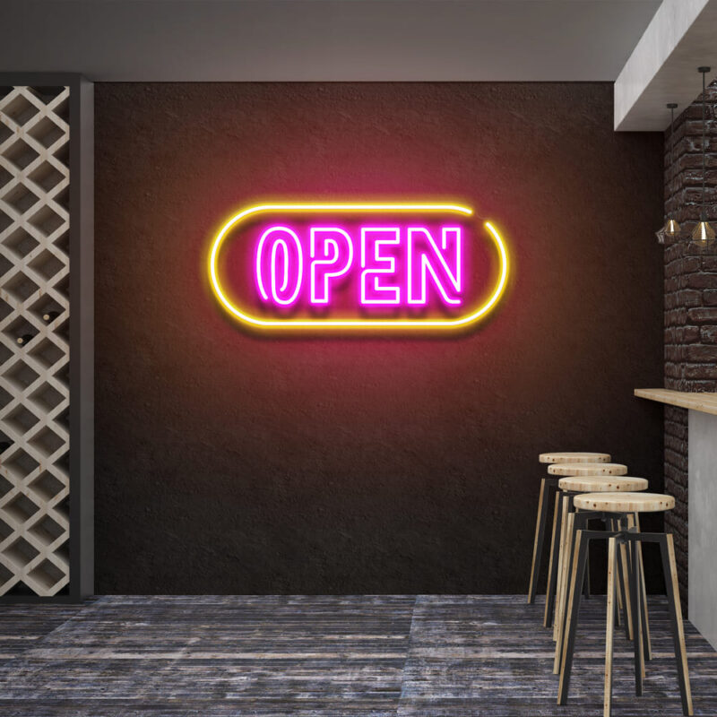 Neon Sign - Round Open LED Neon Sign - multicolor