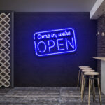 Neon Sign - We Are Open 2 LED Neon Sign - blue
