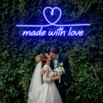 Neon Sign - Make With Love 2 Wedding Neon Light - blue